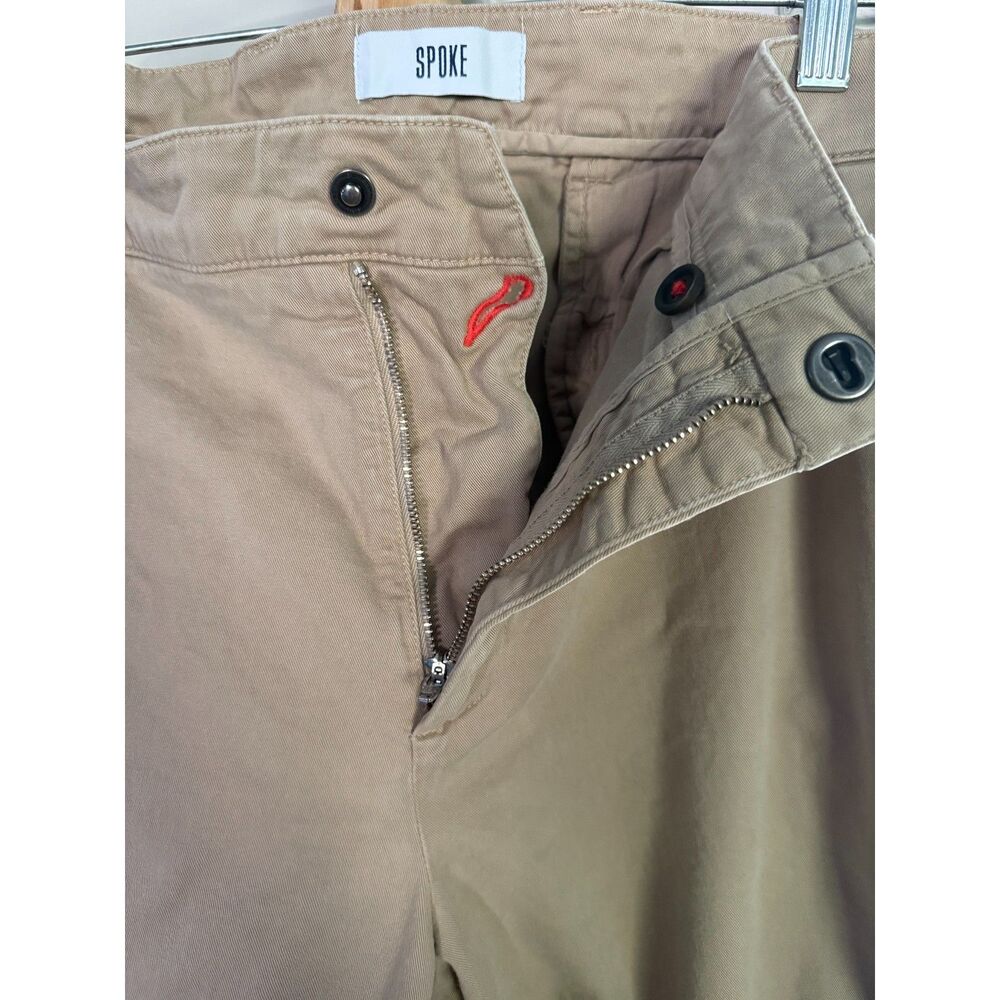 Spoke Mens Chinos 36 Build B Beige Tan Cotton Chino Straight Leg Pants - Picture 3 of 6